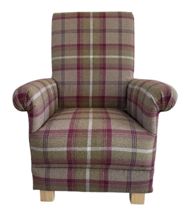 Porter & Stone Balmoral Check Fabric Adult Chair Tartan Heather Check Armchair