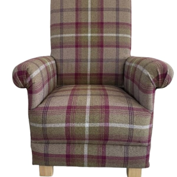 Porter & Stone Balmoral Check Fabric Adult Chair Tartan Heather Check Armchair