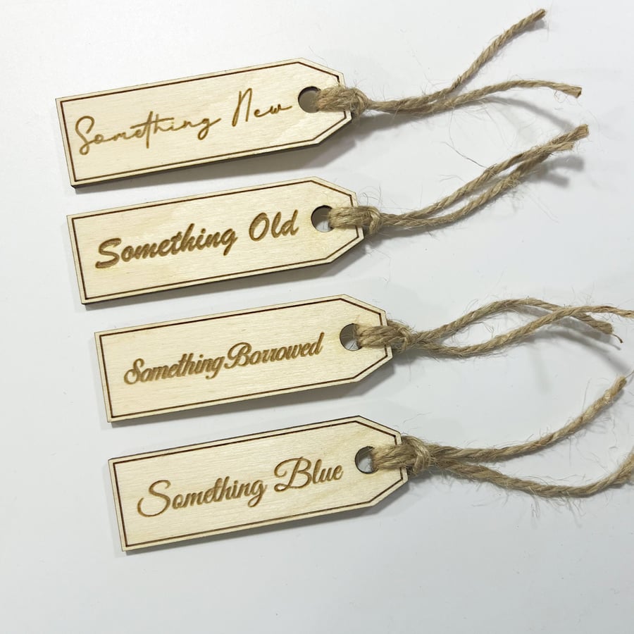 Wedding Gift Tag Something New, Old, Borrowed and Blue Pack of Four Wedding 