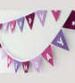 Felt Happy Birthday Bunting in Perfect Purples - Reusable Party Banner