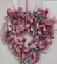 Romantic Pink Heart Rag Wreath - Image 2