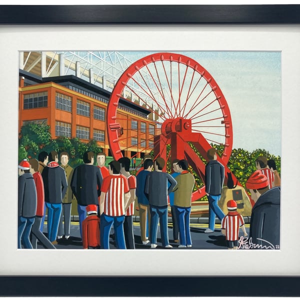 Sunderland A.F.C, Stadium Of Light. Framed, Football Memorabilia Art Print.