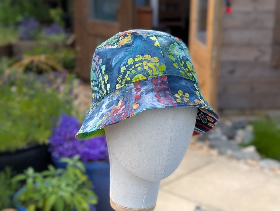 Handmade bucket festival hat.
