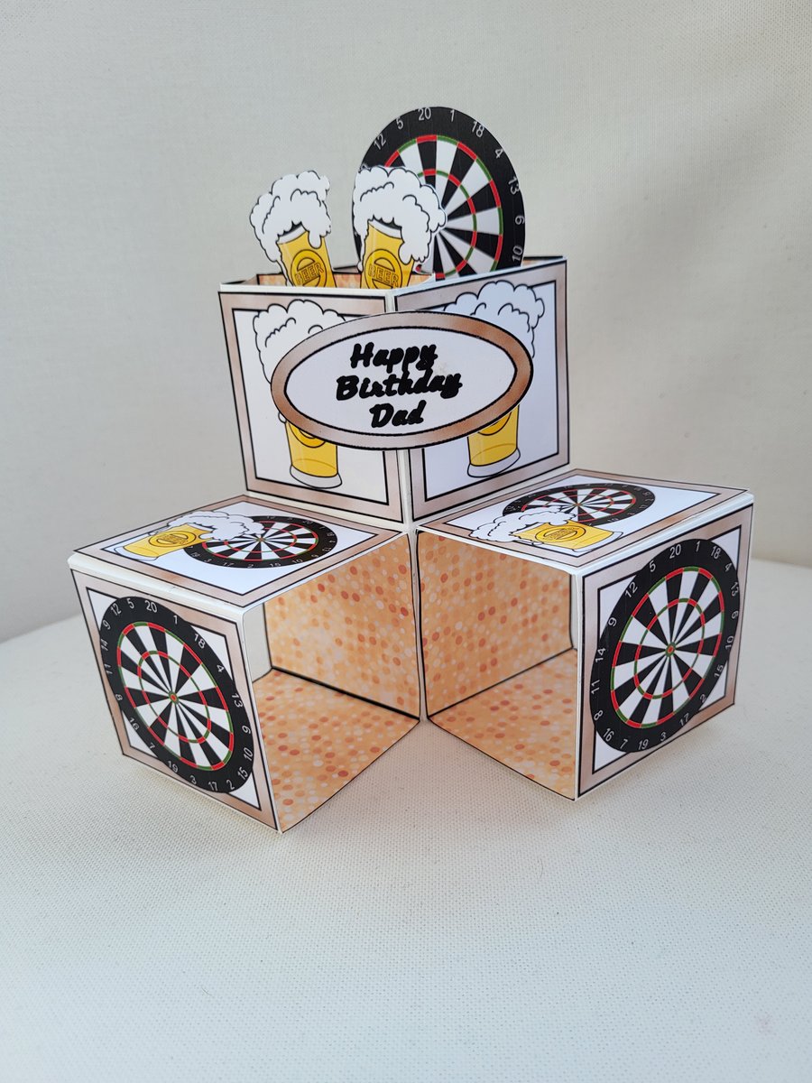 Birthday card for darts player, Darts player card, Handmade darts lover card,