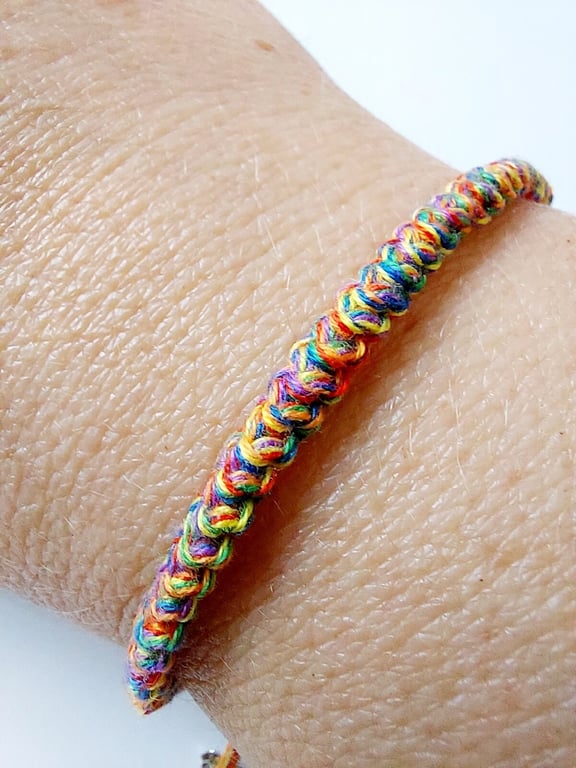 Cord Bracelet - Rainbow Cotton