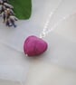 Heart pendant necklace fine silver chain - Image 3