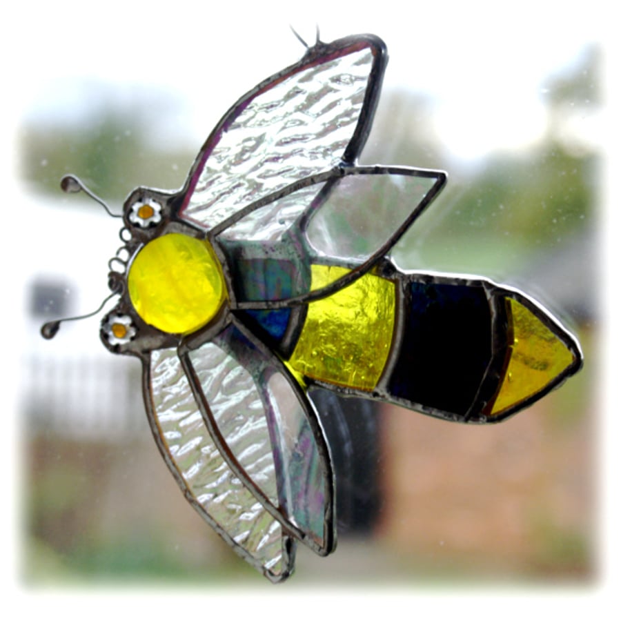 SOLD Bee Suncatcher Stained Glass Handmade Bumble