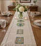 Elegant Embroidered Floral Table Runner – Vintage Style Table Décor - Image 1