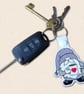 Coffee Gnome Keyring - Embroidered Coffee Lover Bag Charm - Image 2