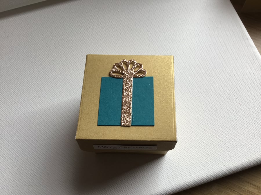 Set of 4 Christmas tree gift boxes. Favour box. Table favour. CC591