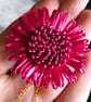 Burgundy Large Flower Convertible Pendant Brooch Garnet Necklace - Image 3