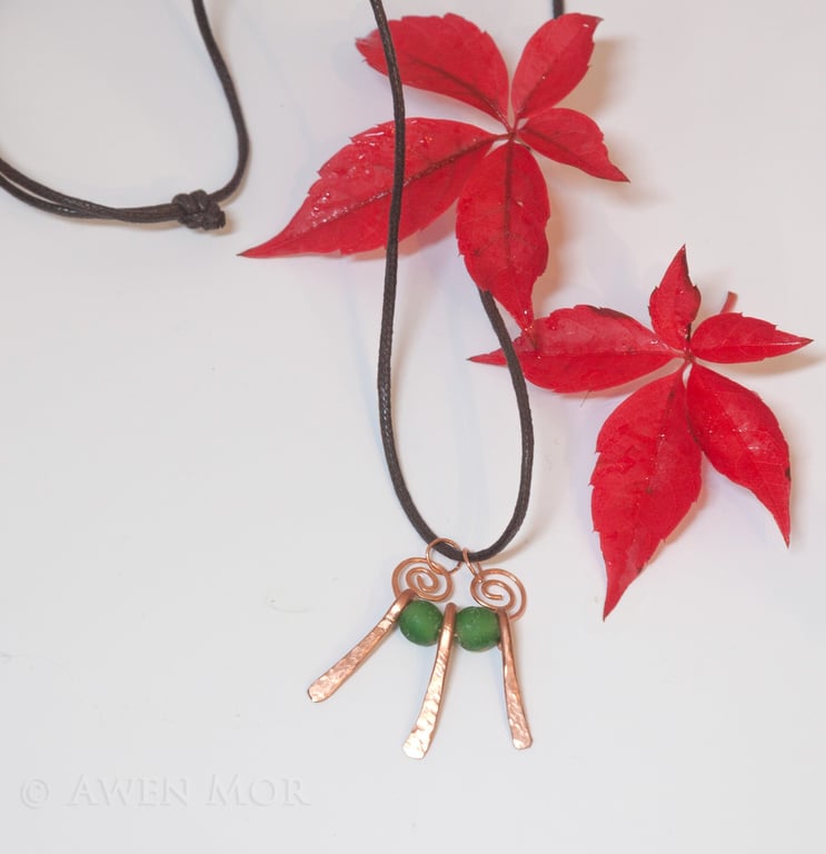 Copper and Recycled Glass Necklace