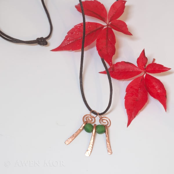Copper and Recycled Glass Necklace