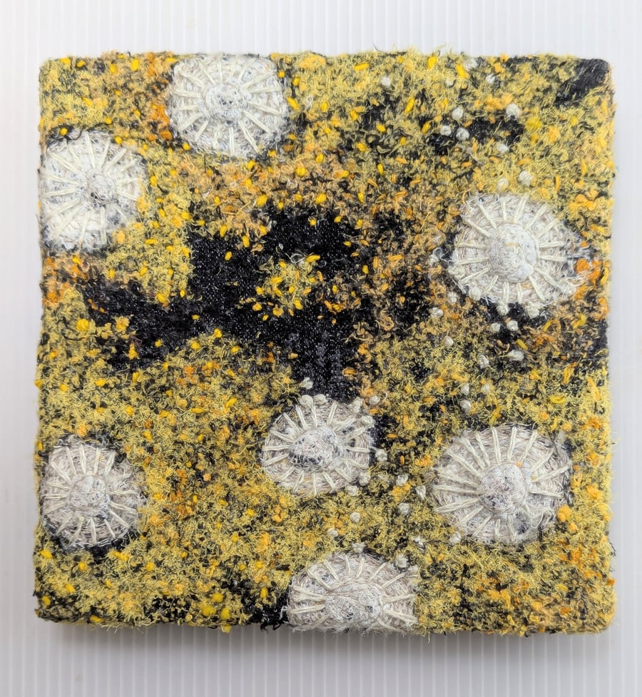 Coastal Dreams Textile Art: Maritime Sunburst - UNFRAMED
