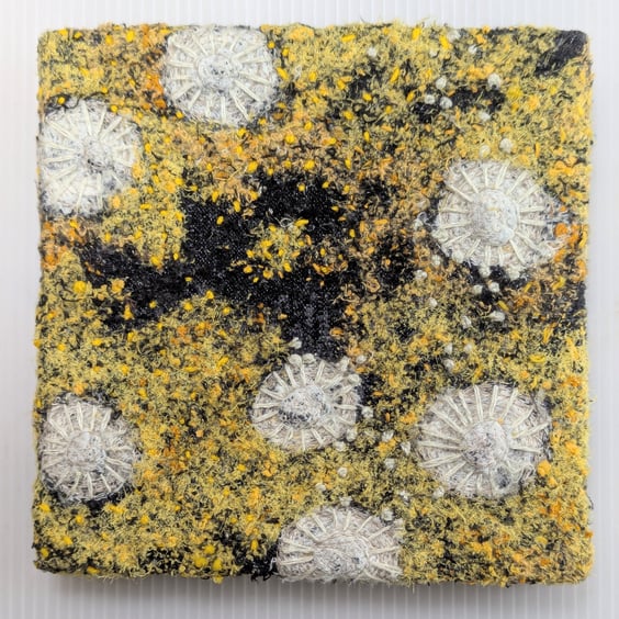Coastal Dreams Textile Art: Maritime Sunburst - UNFRAMED