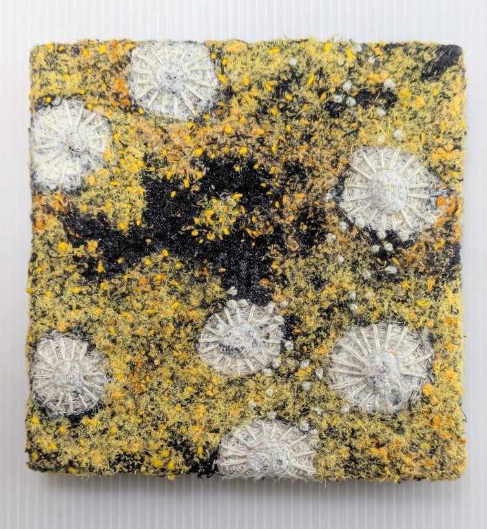 Coastal Dreams Textile Art: Maritime Sunburst - UNFRAMED