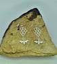 Sterling Silver Honeycomb Bee Dangle Earrings, Handmade