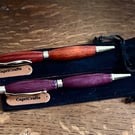 Wooden pens, twisting pens, Paduk and Purple hearth wood gold finish