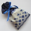 Navy Blue Spotty Flower Lavender Sachet