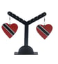 Trinidad flag earrings, love Trinidad and Tobago, loveheart jewellery, caribbean
