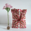 Sale Tote or shopping bag in vintage fabric with foldaway pouch