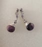 Purple Amethyst wire wrapped earrings  - Image 4