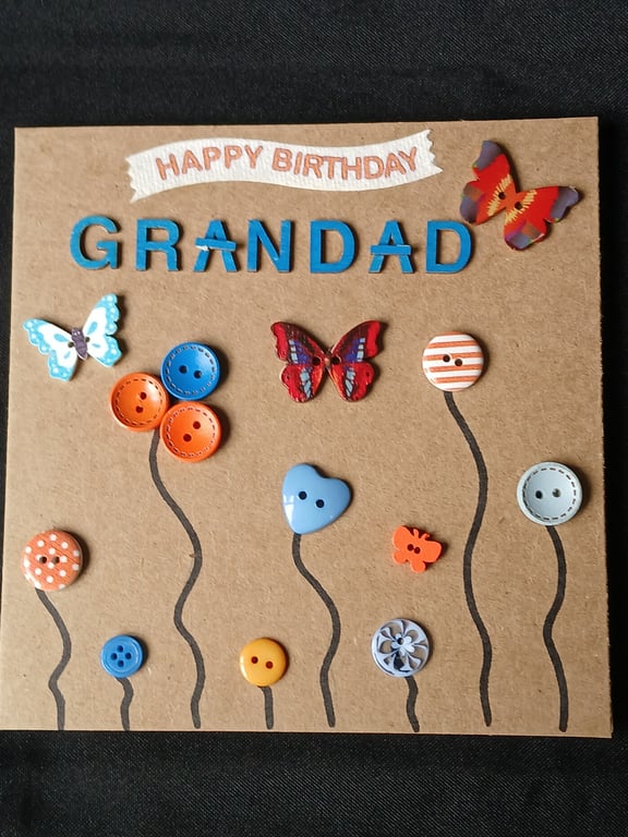 Handmade, grandad birthday card 