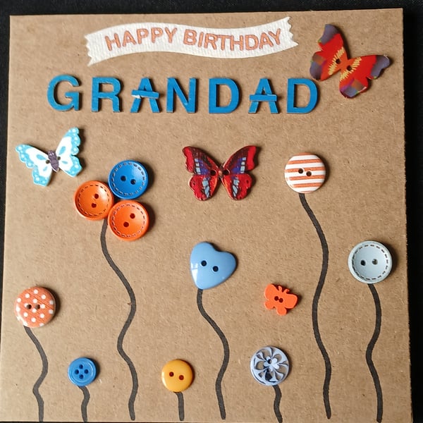 Handmade, grandad birthday card 
