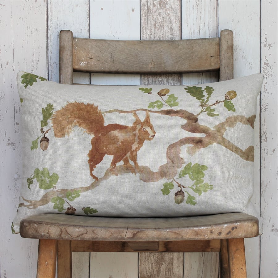 Red Squirrel Cushion - Rectangular