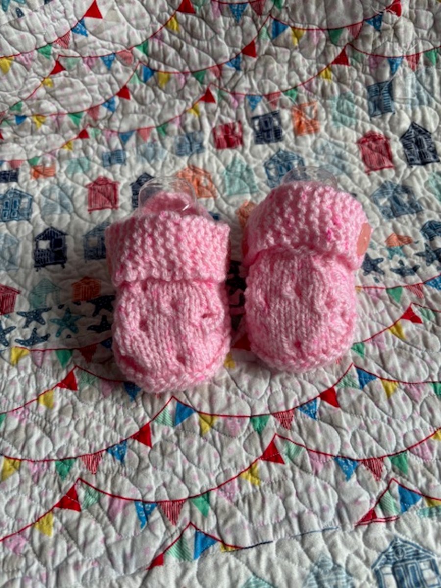 Hand Knitted Baby Girl Crocs for three-six mont... - Folksy