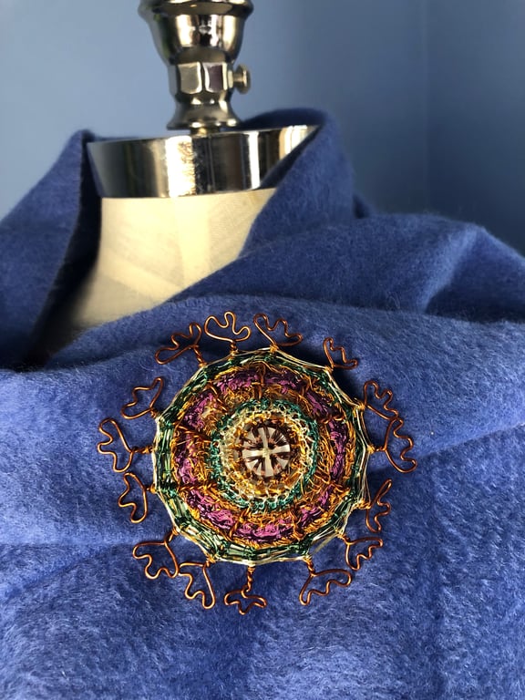 Large Covid Brooch - recycled