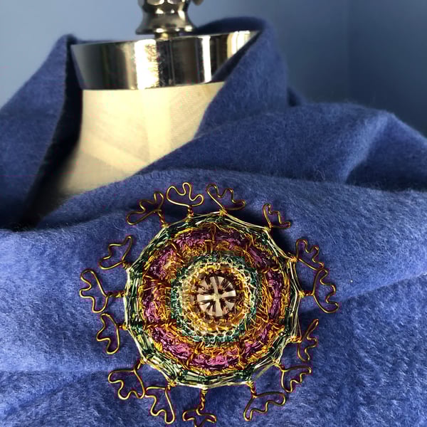 Large Covid Brooch - recycled