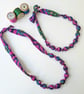 Pink, Purple, Blue & Green Liberty Print Fabric Necklace - Flower Portrait Print - Image 3