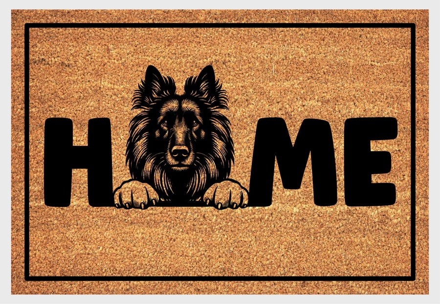 Belgian Tervuren Home Door Mat No.2 - Belgian Tervuren Welcome Mat - 3 Sizes