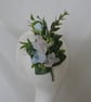 Green Pale Blue & Ivory Regency Botanical Flower Sprig Headpiece  - Image 5