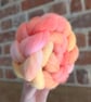 Hand Dyed Falklands Merino Top 97g Spinning Fibre - Peach Sorbet