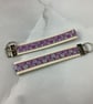 Floral key fob, Mauve wristlet key ring, Handmade - Image 9
