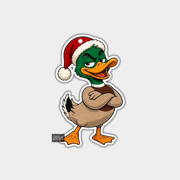 Unique Funny Christmas Gift Tags For Adults, 6pk - Cute Smiling Duck