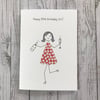 Happy 50th,  50th Birthday card, Personalised card