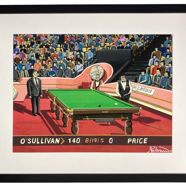 Snooker. Fastest 147 Ronnie O'Sullivan. Crucible Art Print 20" x 16" Frame Size