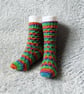 Hand Knitted Ladies' Socks, Cosy Wool Blend Socks, Bright Socks - Image 2