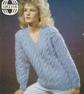 VINTAGE KNITTING PATTERN Ladies Blue Cable Chunky Sweater - Image 3