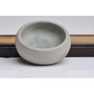 Little Concrete Trinket Dish: Handmade Light Grey and Green rustic Coin Bowl