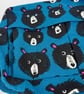 Handmade blue cotton canvas fully lined messenger bag  in fun teddy design - Image 7