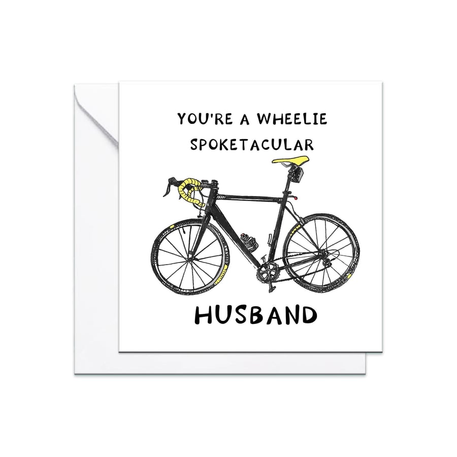 Bicycle birthday or valentines day card for your Husband