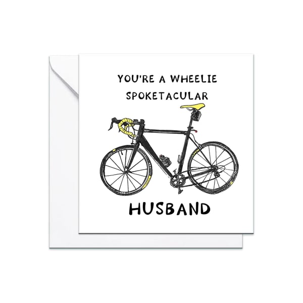 Bicycle birthday or valentines day card for your Husband