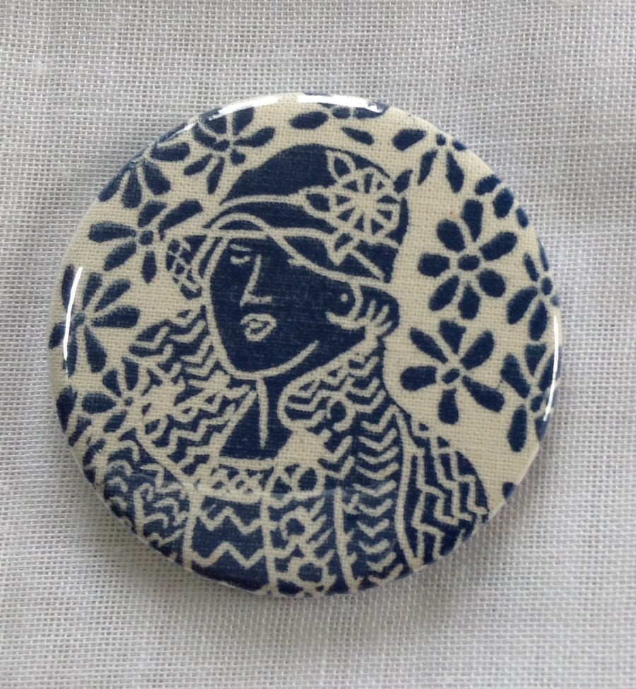 Hand printed pocket mirror