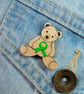 Non-Hodgkin Lymphoma Awareness Bear Pin, Handmade Teddy Support Brooch - Image 3