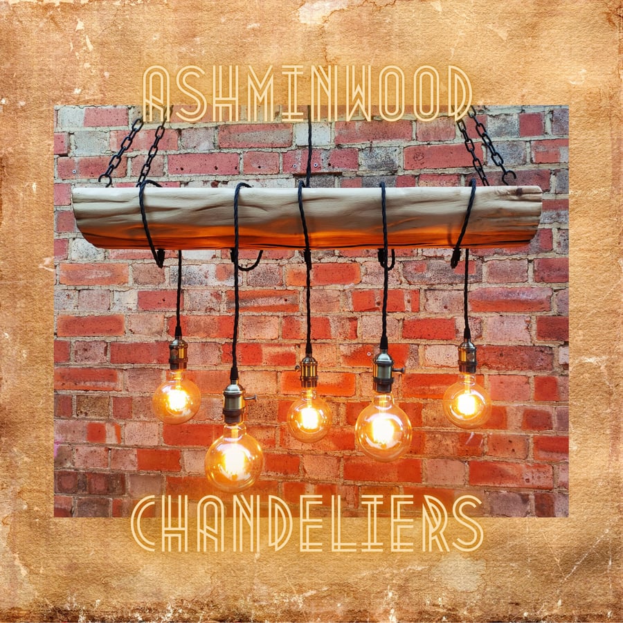 Wood Beam Chandelier 5 Pendant Lights Oak Beam Ceiling Lights Pendant Lighting 