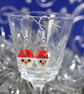 Mini Santa Beadwork Earrings - Skin Tone No. 2 - Image 1